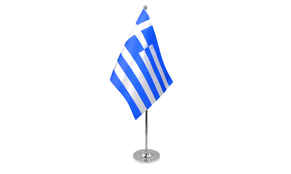 Greece Satin Table Flag